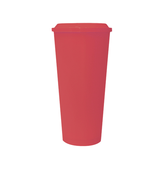 แก้วpp แข็ง สีเเดงพาส 24